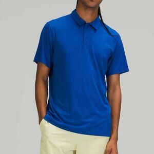 Lululemon Snap-Front Performance Short Sleeve Polo Symphony Blue Medium